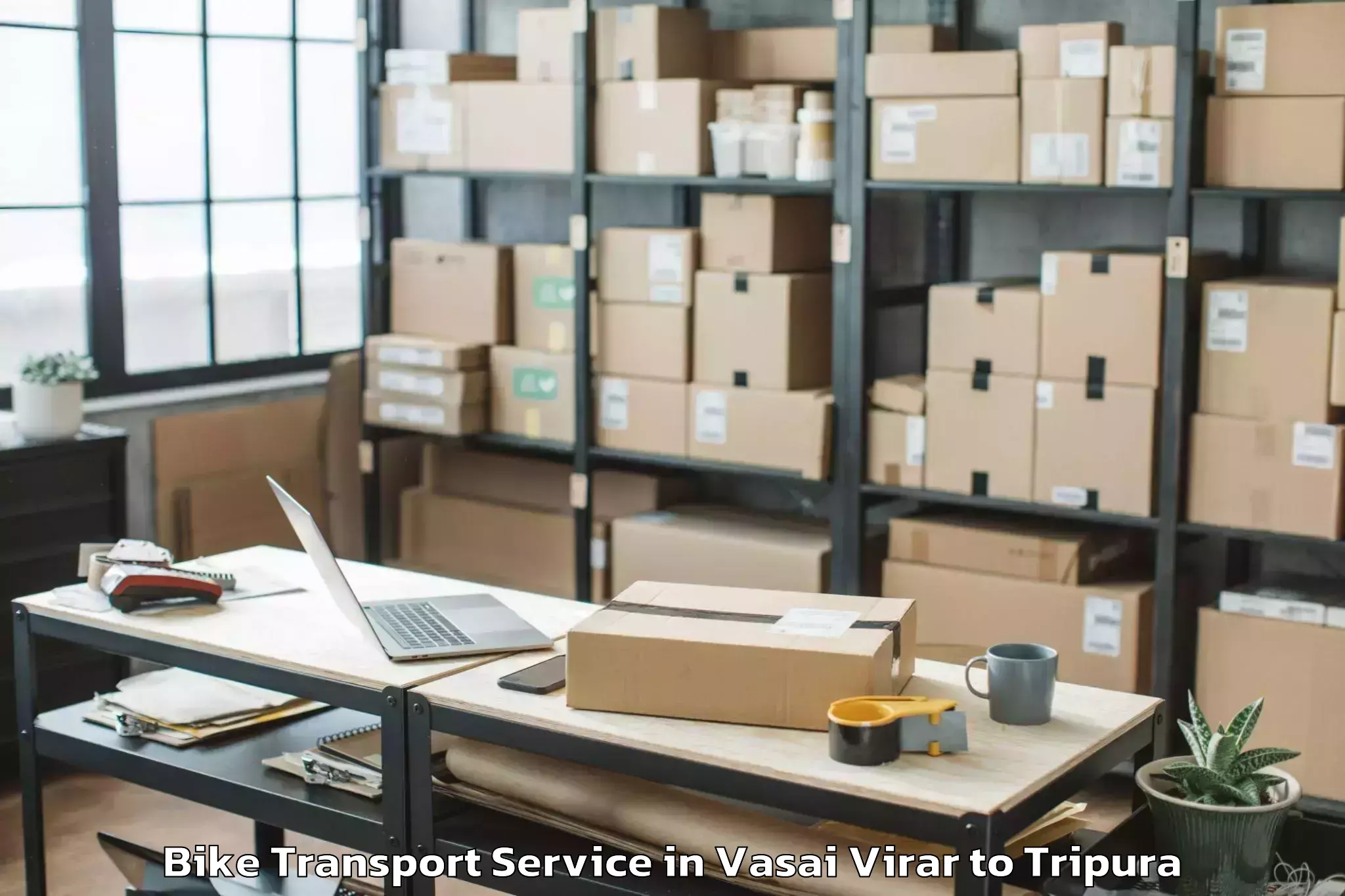 Hassle-Free Vasai Virar to Tripura Bike Transport